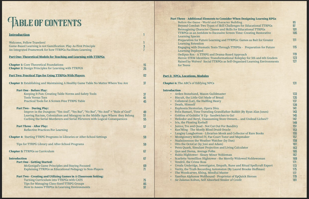 Adventures in Teaching and Learning with TTRPGs -- eBook/PDF or limited edition hardcover