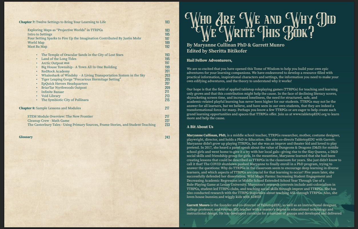 Adventures in Teaching and Learning with TTRPGs -- eBook/PDF or limited edition hardcover